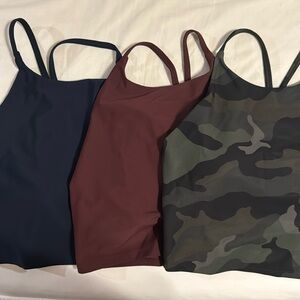 Sports bra , navy, burgundy, camo size medium